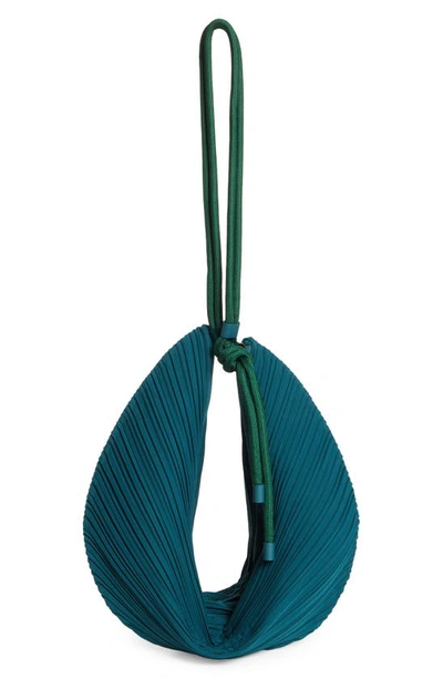 Shop Issey Miyake Leaf Pleats Convertible Handbag In Dark Green