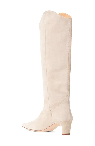 Staud Western Wally Suede Knee Boots In Mahogany
