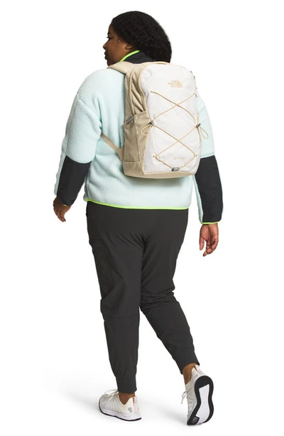 Shop The North Face Jester Water Repellent Backpack In Gravel/ Gardenia White