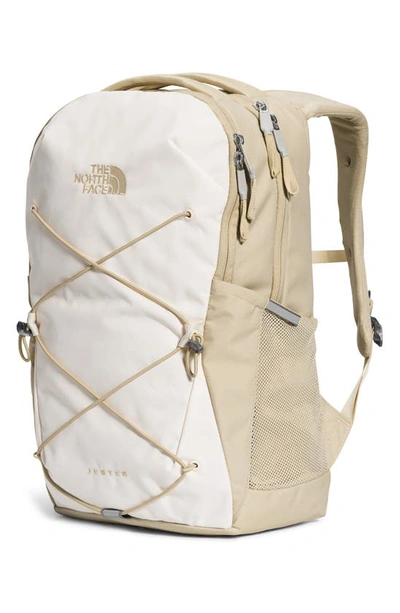 Shop The North Face Jester Water Repellent Backpack In Gravel/ Gardenia White