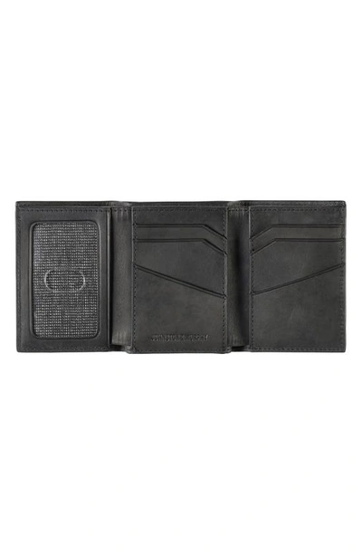 Shop Johnston & Murphy Rhodes Leather Wallet In Black Full Grain