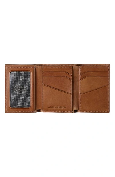 Shop Johnston & Murphy Rhodes Leather Wallet In Tan Full Grain