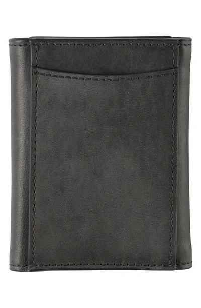 Shop Johnston & Murphy Rhodes Leather Wallet In Black Full Grain