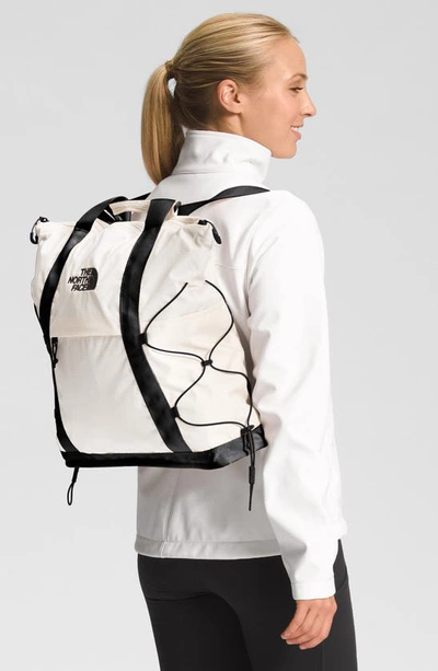 Shop The North Face Borealis Water Repellent Ripstop Recycled Nylon Backpack Tote In Gardenia White/ Tnf Black