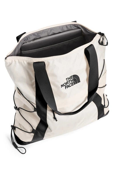 Shop The North Face Borealis Water Repellent Ripstop Recycled Nylon Backpack Tote In Gardenia White/ Tnf Black