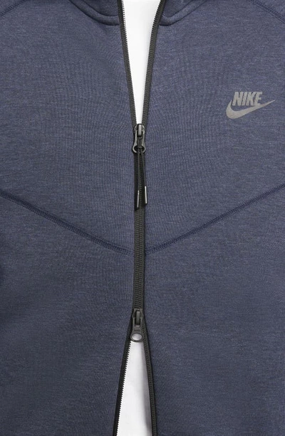 Shop Nike Tech Fleece Windrunner Zip Hoodie In Obsidianheather/ Black