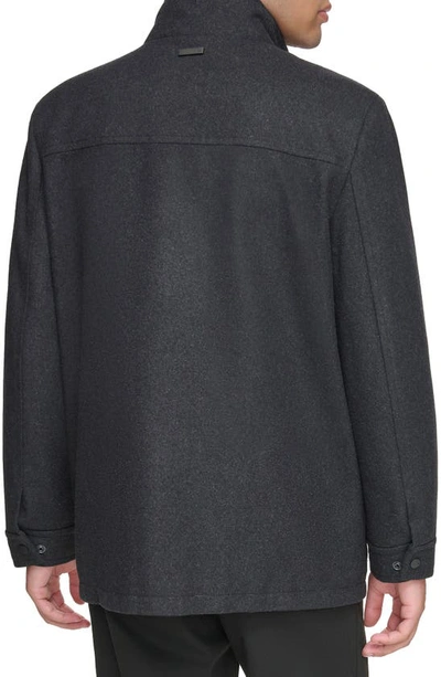 Andrew Marc Dunbar Melton Jacket In Charcoal