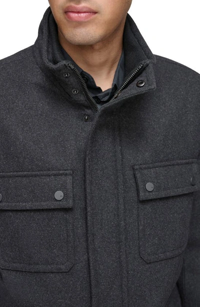 Andrew Marc Dunbar Melton Jacket In Charcoal
