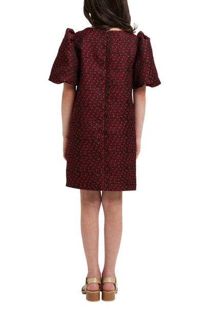 Shop Bardot Kids' Giselle Floral Puff Sleeve Party Dress In Winter Red