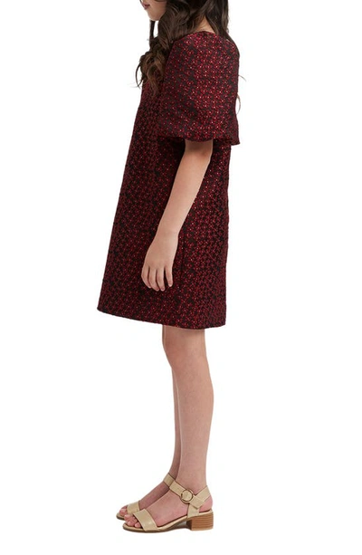 Shop Bardot Kids' Giselle Floral Puff Sleeve Party Dress In Winter Red