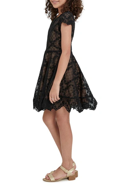 Shop Bardot Kids' Larissa Flutter Sleeve Party Dress In Black