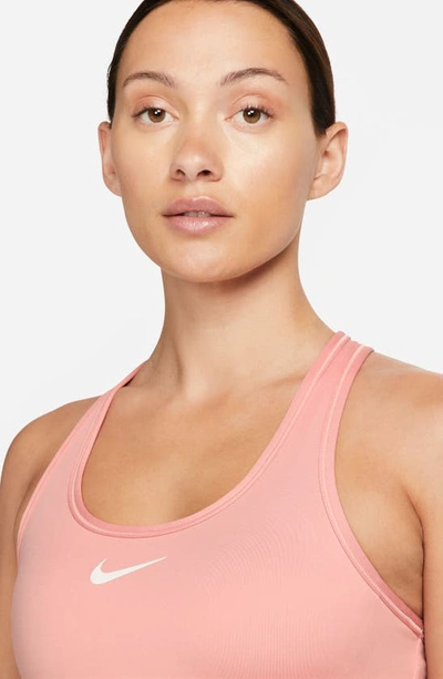 Nike Women's Swoosh Medium Support Padded Sports Bra In Red Stardust/ White
