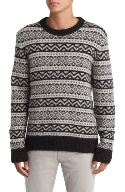 Shop Nn07 Jason 6527 Fair Isle Alpaca Blend Crewneck Sweater In Antracite