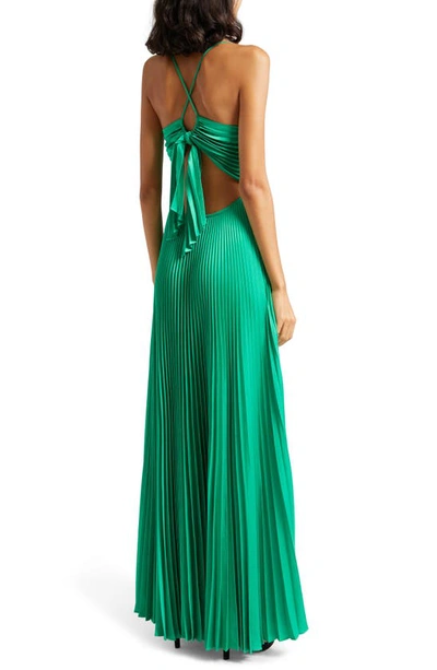 Shop A.l.c Aries Pleated Dress In Verde