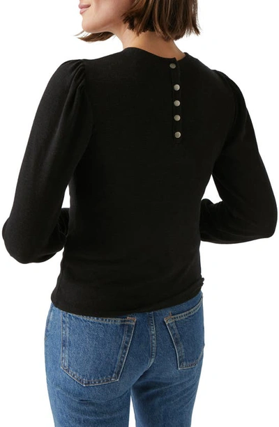 Shop Michael Stars Fonda Puff Sleeve Knit Top In Black