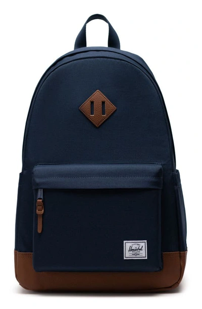 Shop Herschel Supply Co Heritage Backpack In Navy/ Tan