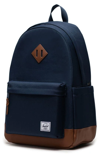 Shop Herschel Supply Co Heritage Backpack In Navy/ Tan