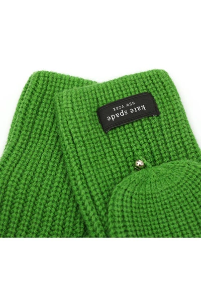 Kate Spade Sam Label Pop Top Mittens In Ks Green
