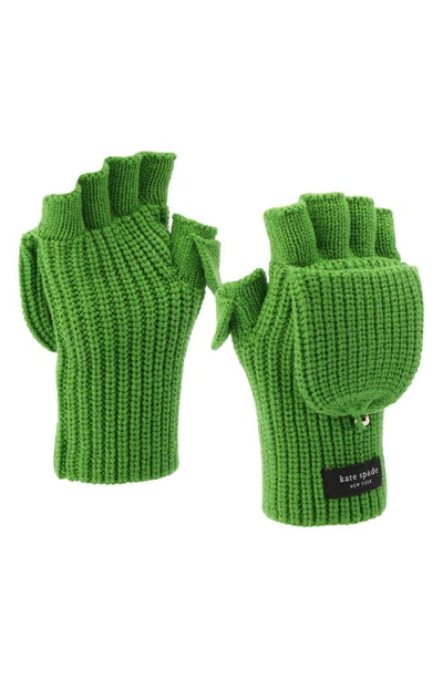 Kate Spade Sam Label Pop Top Mittens In Ks Green