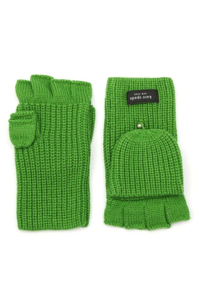 Kate Spade Sam Label Pop Top Mittens In Ks Green