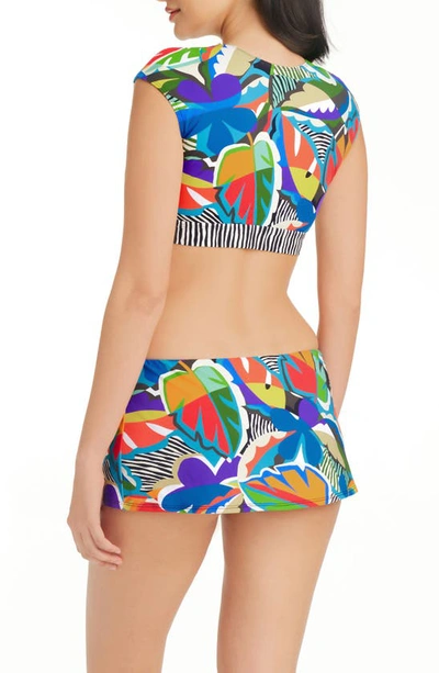 Shop Bleu By Rod Beattie Mix Cap Sleeve Bikini Top In Multi Colored