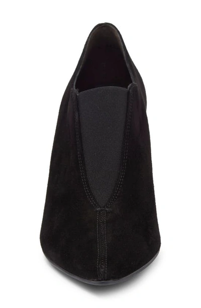 Shop Paul Green Stacia Pointed Toe Bootie In Black Suede