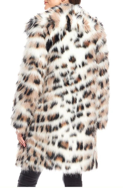Donna Salyers Fabulous-furs Wild Side Leopard Print Faux Fur Coat In White Multi