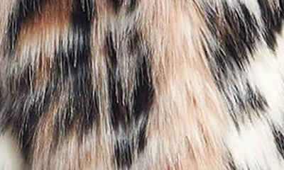 Donna Salyers Fabulous-furs Wild Side Leopard Print Faux Fur Coat In White Multi