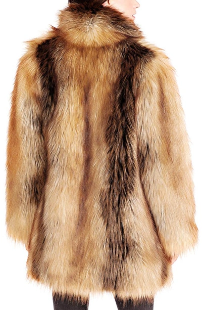 Shop Donna Salyers Fabulous-furs Donna Salyers Fabulous Furs Shawl Collar Faux Fur Coat In Redfox
