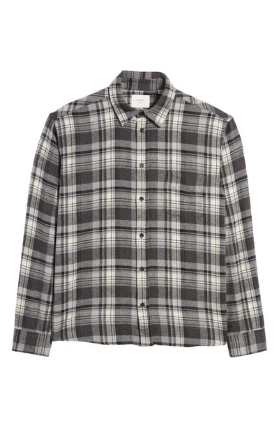 Shop Billy Reid Tuscumbia Plaid Flannel Button-up Shirt In Grey/ Black