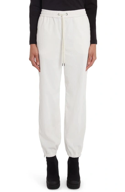 Shop Moncler Stretch Corduroy Joggers In White