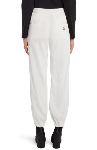 Shop Moncler Stretch Corduroy Joggers In White