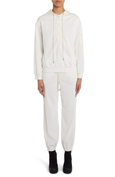 Shop Moncler Stretch Corduroy Joggers In White