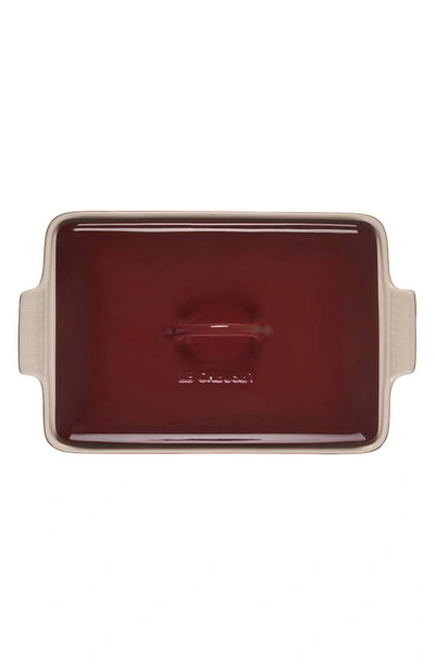 Shop Le Creuset 4-quart Rectangular Stoneware Casserole With Lid In Rhone