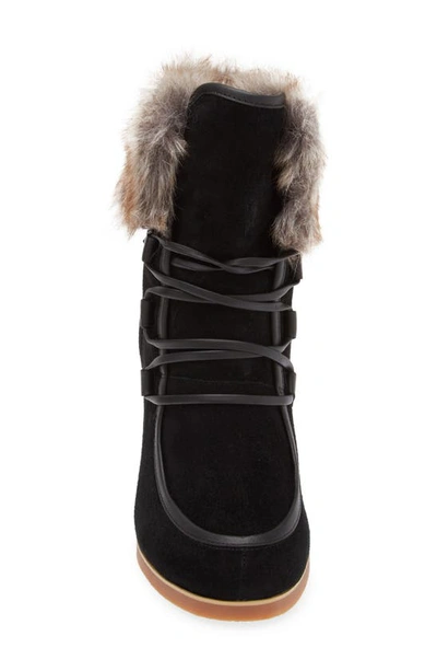 Shop Cecelia New York North Star Wedge Bootie In Black Faux Fur