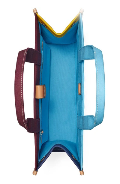 Tory Burch Ella Colorblock Canvas Tote In Sky Blue Multicolor