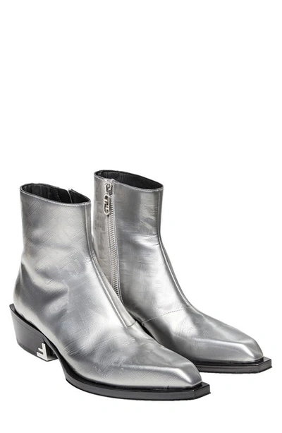 Shop Fendi Stivaletto Ankle Boot In F01hz-dark Silver