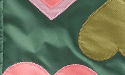 Shop Mini Boden Kids' Heart Appliqué Puffer Coat In Monster Green Hearts