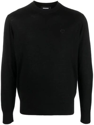 Shop Dsquared2 Black Virgin Wool Sweater In Nero
