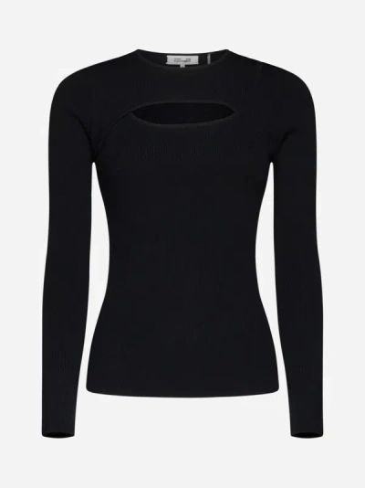 Shop Diane Von Furstenberg Bruno Wool-blend Top In Black