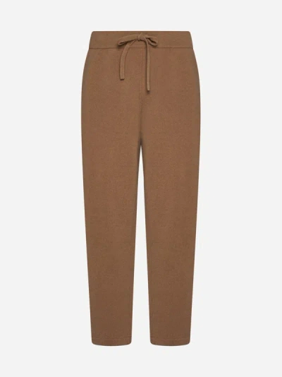Shop Roberto Collina Wool And Cashmere Sweatpants In Hazelnut