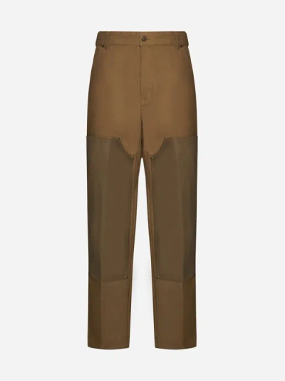 Shop Dickies Lucas Waxed Cotton Trousers In Brown