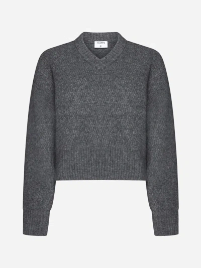 Shop Filippa K Wool Yak Sweater In Grey