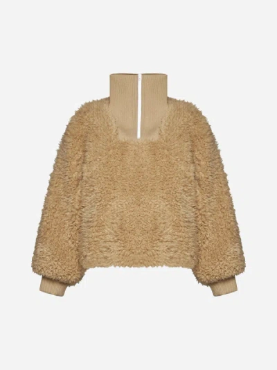 Shop Filippa K Faux Fur Sweater In Beige