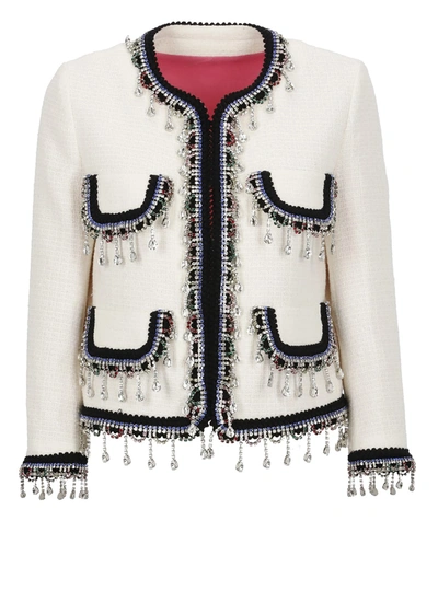 Shop Dsquared2 Chic Bouclu Jacket In White