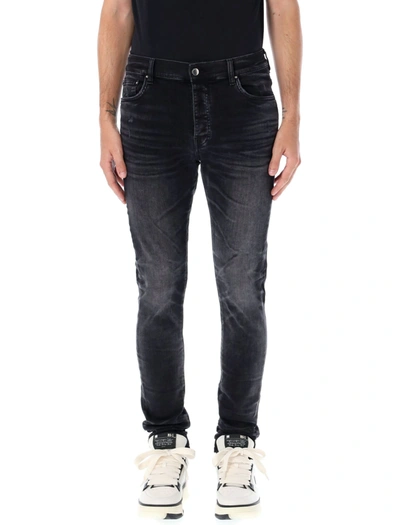Shop Amiri Stack Jeans In Faded Black