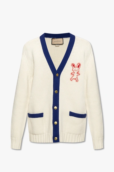 Gucci Cream Wool Cardigan In Neutral | ModeSens