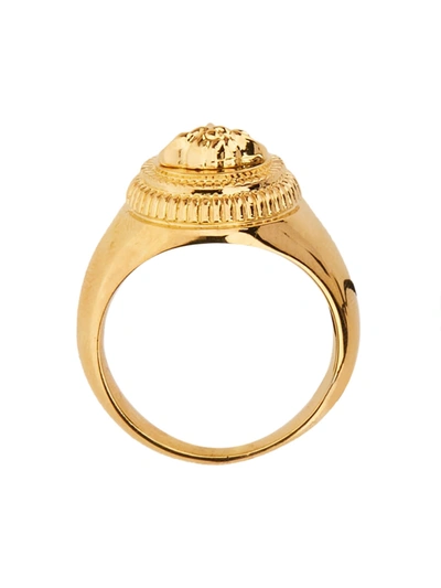 Shop Versace Biggie Jellyfish Ring In Oro