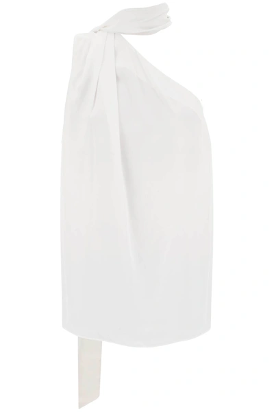 Shop Stella Mccartney One-shoulder Scarf Top In Cream (white)