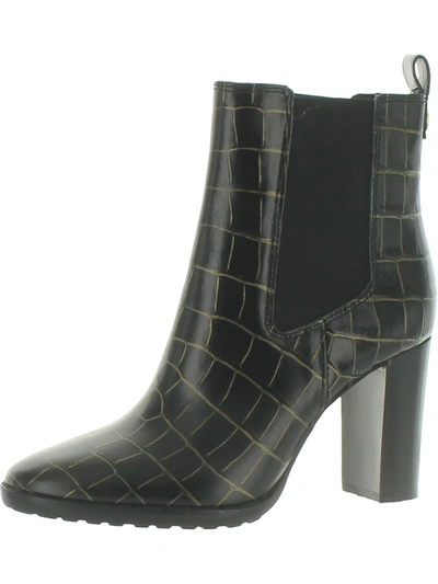 Shop Lauren Ralph Lauren Mylah Womens Stretch Ankle Chelsea Boots In Black
